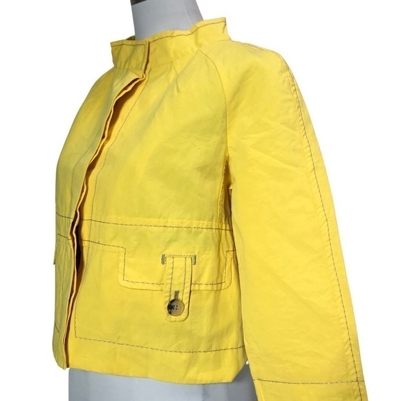 Red Valentino Yellow Cropped Jacket 42 - Picture 2 of 10